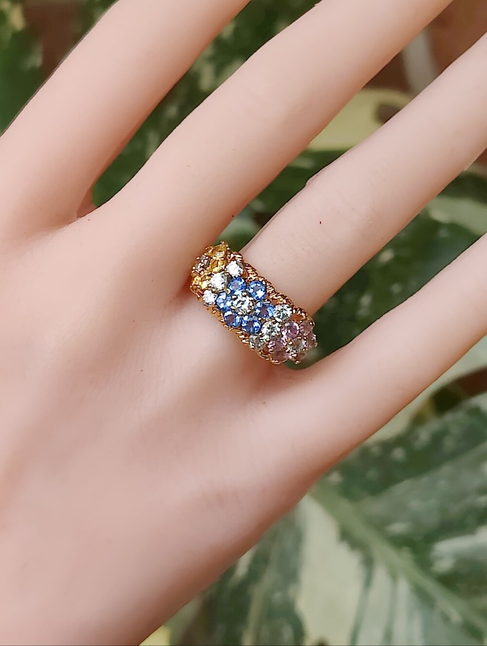 Ross-Simons Multicolor Sapphire and Diamond 14K Gold Band - Picture 10 of 10